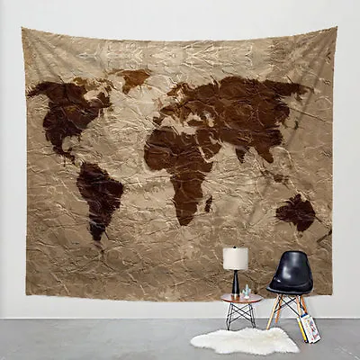 $49 • Buy Rustic World Map Wall Tapestry - 51 X60 