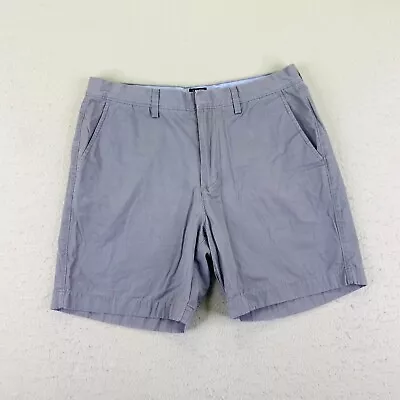 J Crew Shorts Mens 34 Gray Reade Chino Casual Walking City Flat Front Hook Eye • $11.97