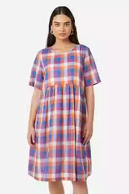 GORMAN Summer Charlie Check Dress Rrp $229 Sz 12 Cotton Pockets 2023 Season • $65.95