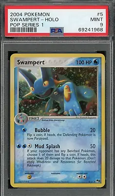 $150 • Buy 2004 PSA 9 Pokemon Pop Series 1 Swampert Holo Card 5/17 Mint With Swirl