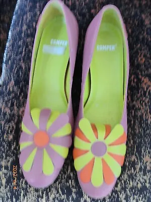 £27.10 • Buy  Camper  Twins Softest Leather Shoes- 2.5  Heel- Magenta Pink - 5uk /38eur