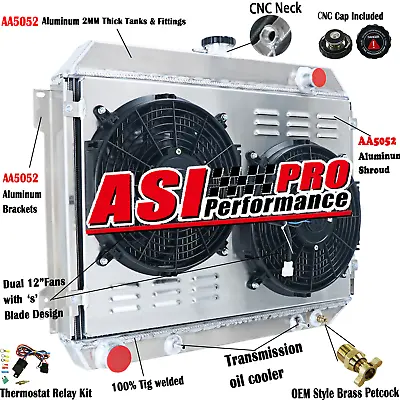 4-Row Radiator+Shroud Fan For 1968-1974 Dodge Plymouth Mopar Cars 5.6L 6.6L 7.2L • $309