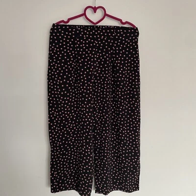 £4.99 • Buy Nutmeg UK 10 Black Polka Dot Culotte Trousers Summer Northern Soul Rockabilly