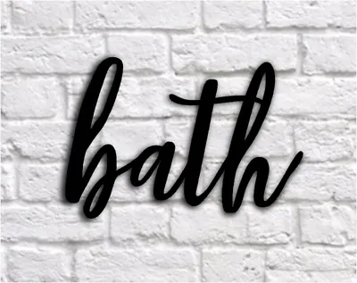 £32.74 • Buy Bath Metal Sign,  Metal Wall Hanging Bath Word Sign, Calligraphy Sign 