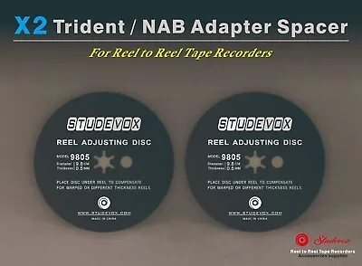 🗽 2 X Trident / Nab HUB Adapter 0.5mm Spacer For Reel To Reel Tape Recorders • $16.90