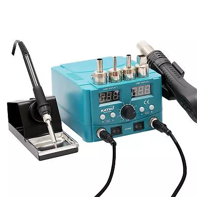 £54.99 • Buy KATSU 852D 2 In 1 Soldering Iron Station Hot Air Gun Rework Station ESD 312080