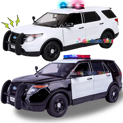 2015 Ford Police Interceptor Black/white W/ Lights & Siren 1:24 Motormax 79536  • $25.99