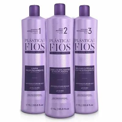 Cadiveu Plastica Dos Fios Straightener Brazilian Keratin Wires Treatment 3 X 1L • $109