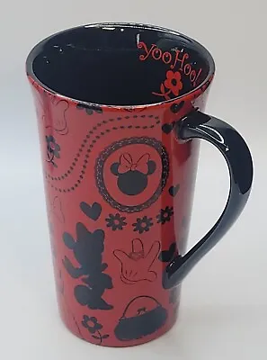 New Minnie Mouse Red/Black Disney Store •Yoo Hoo• Tall Coffee Mug • $15