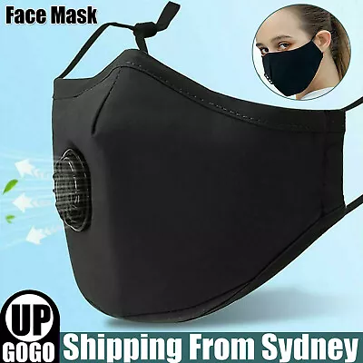 Washable Face Mask Anti Air Pollution Masks Reusable Respirator PM 2.5 Filter AU • $2.92