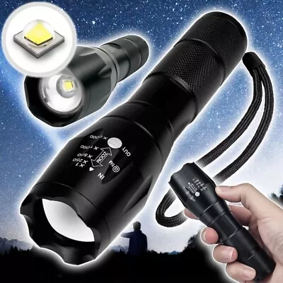 LED Military Flashlight GRUNDIG 5 Function Zoom Strobe SOS Rod Light • £10.35