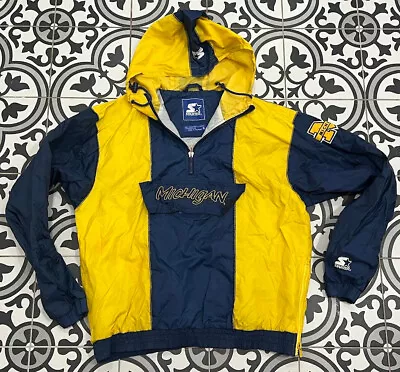 Michigan Wolverines Starter Vintage 90s Windbreaker Jacket Boys Youth XL • $47.20