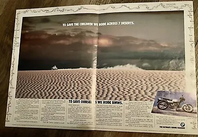 BMW 'R80 Series' Motor Cycle  Original Vintage 1986 Print Ad Centerfold • $5