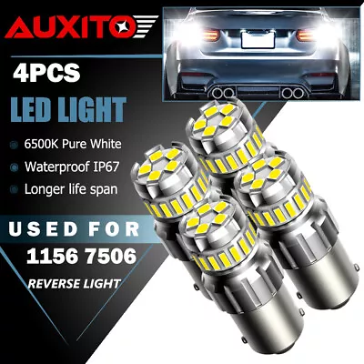 AUXITO 1156 7506 LED Reverse Backup Light Bulbs White 6500K Canbus Error Free 4x • $18.99