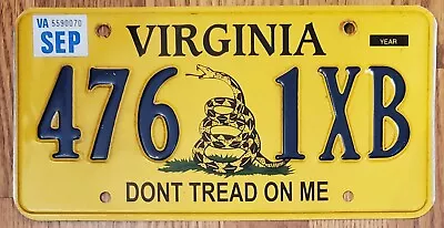 VIRGINIA VA License Plate DONT TREAD ON ME # '476 1XB' - GADSEN • $49.95