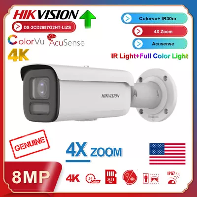 4K Hikvision Smart Hybrid 8MP ColorVu 4XZoom Bullet Camera DS-2CD2687G2HT-LIZS • $299.25