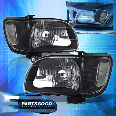 For 01-04 Toyota Tacoma Black Driving Headlights + Signal Corner Pair Lamps Set • $81.99