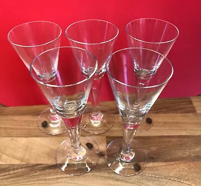 ** 5 **  Dartington Crystal Wine Glasses Sharon Design (wine-dessert-shot) • £26