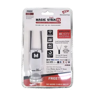 Magic Stick TV  Amplified HDTV Antenna Fire Stick TV UHF/VHF 8K 4K Clear HDTV WT • $14.90