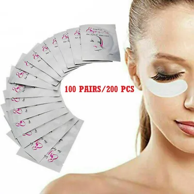 100 Pairs Or 200pcs Under Eye Gel Pads Patch Lint  Eyelash Extension Tape Mask • $12.59
