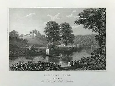 1831 Antique Print; Lambton Castle Chester-le-Street Co. Durham After Neale • £7.99
