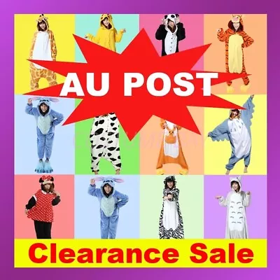 AU Adult Fleece Unisex Kigurumi Animal Onesie Pajamas Cosplay Costume Sleepwear • $21.95
