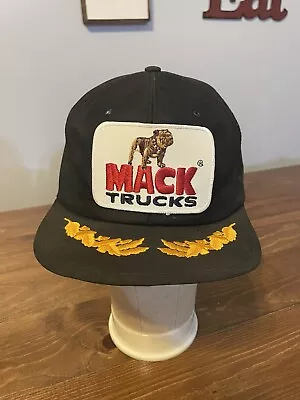 VTG Mack Trucks Louisville KY Trucker Black Mesh Patch Scrambled Egg Hat *Rare* • $99.99