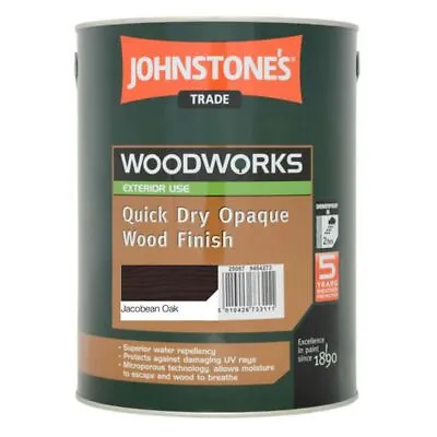 5L Johnstones Woodworks Quick Dry Opaque Wood Finish (Satin) Select The Colour • £63.90