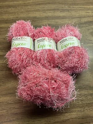 Moda Dea Eden Fur Eyelash Yarn 2251 Espree Pinks 4 Skeins Same Dye Lot Turkey • $15.55