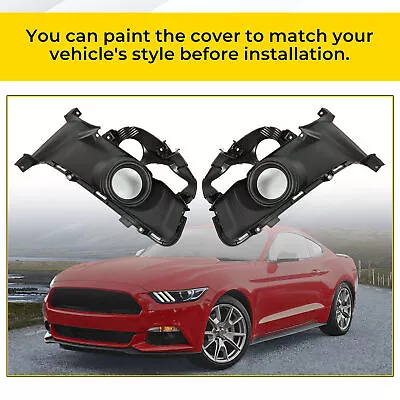 Pair Fog Light Lamp Cover Trim Bezel Left & Right For Ford Mustang 2015-2017 • $83.65