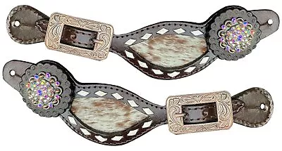 Showman Ladies Leather Spur Straps W/ Hair-On Cowhide • $29.99