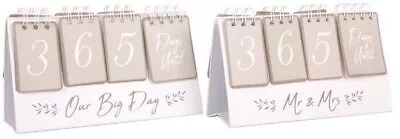 Wedding Count Down Calendar Table Top Flip Counter Mr & Mrs Our Big Day Gift • £5