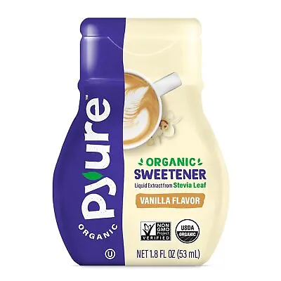 Pyure Organic Liquid Vanilla Stevia Sweetener Drops |1.8 Oz | BEST By 9/23/2023 • $11.44