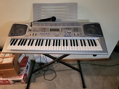 Casio CTK-593 Silver Electronic Keyboard System W/ Stand And Microphone • $70