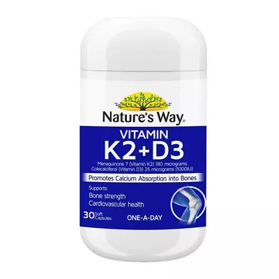 Nature’s Way Vitamin K2+D3 30 Soft Capsules • $14.01