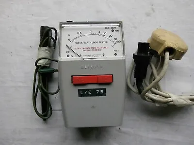 Vintage 4B  Edgcumbe Metrohm Earth Loop Phase Tester Cables Meter Leather Case  • £29.99