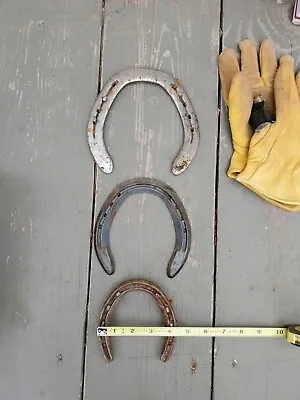 Box Of 16 Used Steel Pony Horseshoes Straight From MT Patina Included Fast Ship • $20