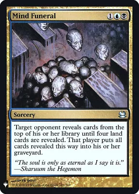 Mind Funeral - Foil Magic Mtg Heavy Play English Mystery Boosters X1 • $1.72