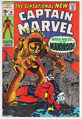 Captain Marvel #18 Fine Minus 5.5 Carol Danvers Gets Her Powers 1969 • $29.99