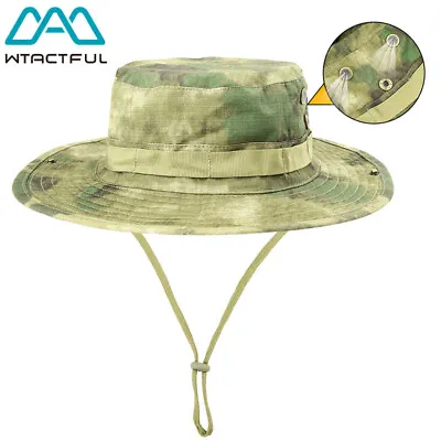Summer Sun UV Protection Multicam Bucket Hat Quick Drying Boonie Men Fishing Cap • $13.90