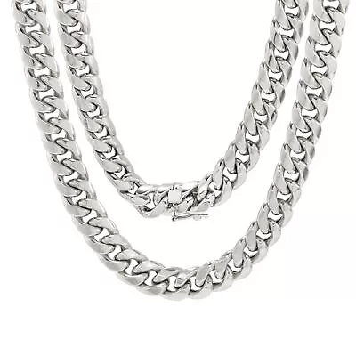 Real 10K White Gold Mens 7.5mm Miami Cuban Link Chain Necklace Box Clasp 22  • $1623.98