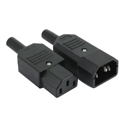 £7.23 • Buy 1Pair AC250V 10A IEC C14 Male C13 Female 3 Pins Inline Adapter Plug Power Socket