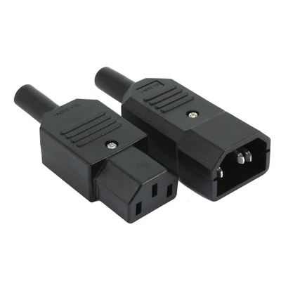 £7.23 • Buy 1Pair AC250V 10A IEC C14 Male C13 Female 3 Pins Inline Adapter Plug Power Socket