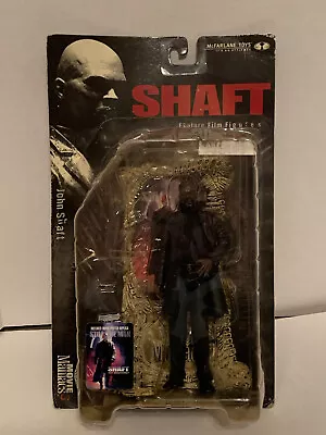 Vintage McFarlane Shaft JOHN SHAFT Figure 7” Movie Maniacs 2000 Package Wear • $20