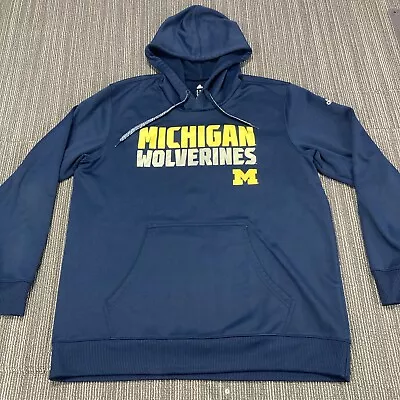 Michigan Wolverines Hoodie Sweatshirt Mens XL Blue Adidas Sweater Climawarm NCAA • $24.99