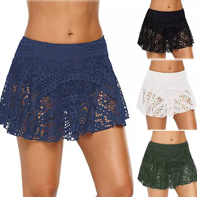 Bottom Bikini Swimsuit Lace Skirt Short Swim Women's Skirted Skort Crochet • £10