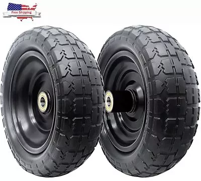 10-Inch Solid Replacement Tire And Wheel 4.10/3.50-4  - Flat Free Tires For Cart • $39.89