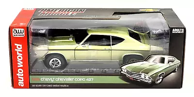 Auto World 1:18 1969 Chevy Chevelle COPO 427 Diecast AMM1054/06 Green 2015 • $114.95