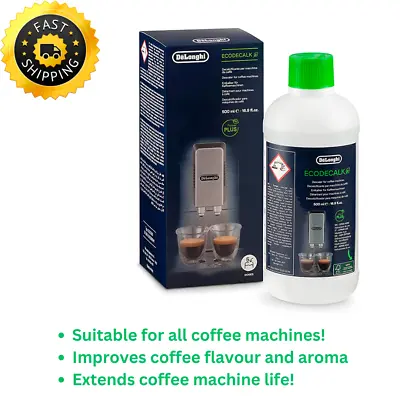 $48.50 • Buy NEW De'Longhi EcoDecalk DLSC500 Natural Descaler For Coffee Machines 500ML Pack