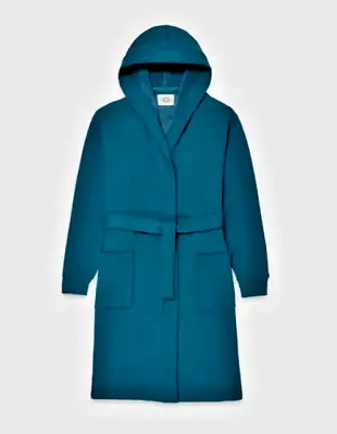 Ugg Leeland Robe Marine Blue Hooded Pockets Relaxed Lounge Luxury Men's M/L • $68.97